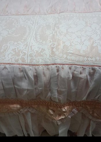 Nakışlı Pastel Beyaz Yatak Örtüsü - Görsel 2