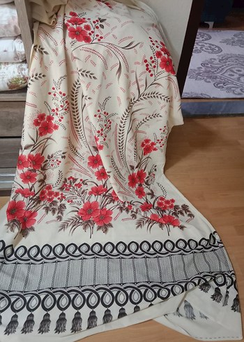 Beyaz Gri Çiçek Desenli Konvansiyonel Perde - Görsel 2