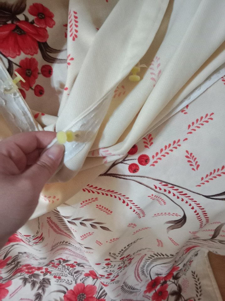 Beyaz Gri Çiçek Desenli Konvansiyonel Perde - Görsel 4