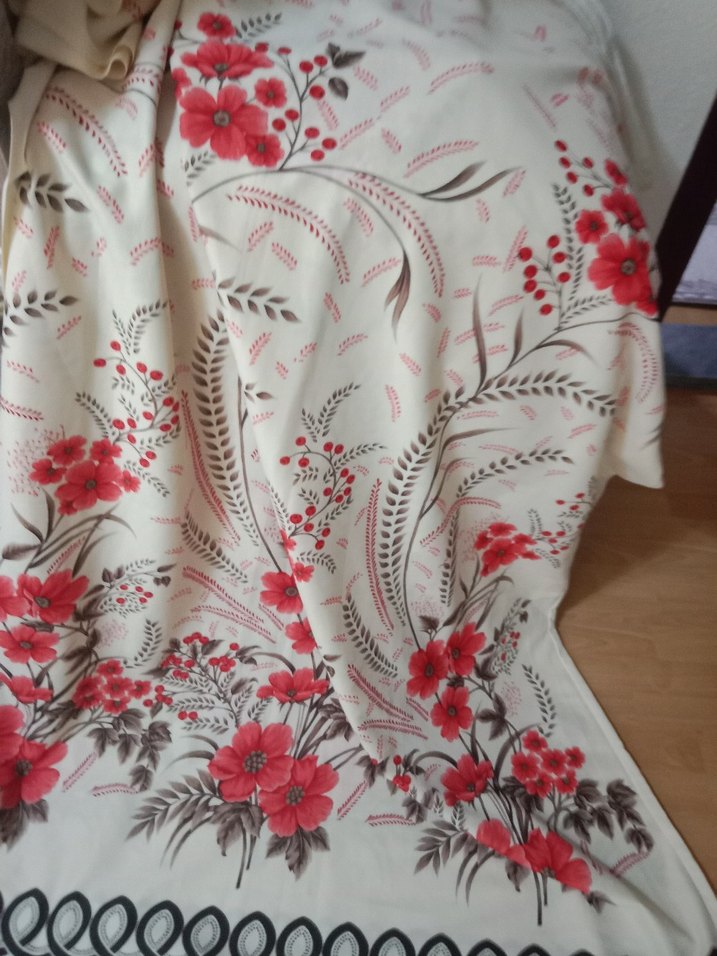 Beyaz Gri Çiçek Desenli Konvansiyonel Perde - Görsel 3