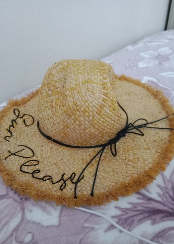 Bej Fırfırlı Bohem Kadın Hasır Şapka - Görsel 3