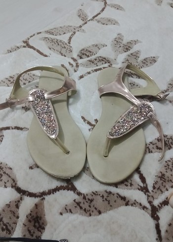 Bej Nakışlı Bohem Kadın Dolgu Topuklu Sandalet - Görsel 2