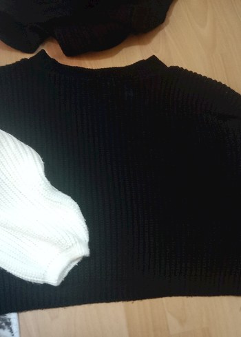 Siyah Balıkçı Yaka Örgü Kadın Kazak - Görsel 2