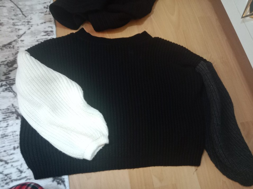 Siyah Balıkçı Yaka Örgü Kadın Kazak - Görsel 2