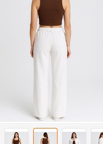 Bej Kadın Rahat Kesim Kumaş Pantolon - Görsel 2