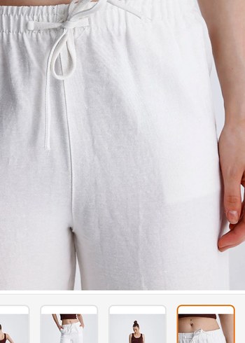 Bej Kadın Rahat Kesim Kumaş Pantolon - Görsel 4