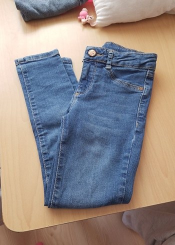 Düğmeli Mavi Kadın Denim Pantolon