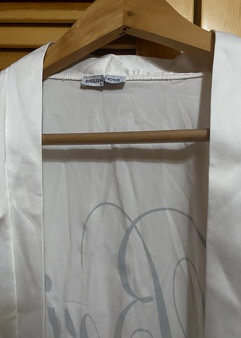 Baskılı Beyaz Midi Kadın Sabahlık - Görsel 3