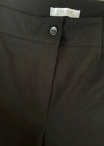 Siyah Midi Kadın Kumaş Pantolon - Görsel 2