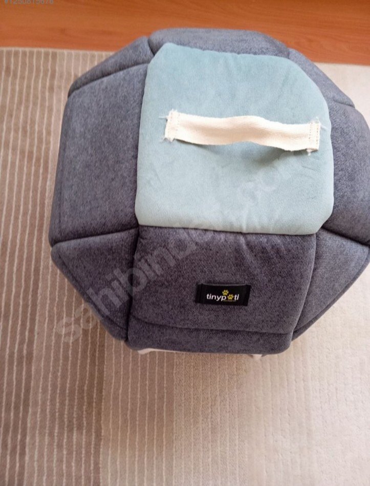 Gri Yumuşak Kumaşlı Kedi Evi - Görsel 2