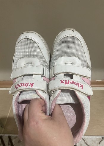 Bayan  Pembe Cırt Cırtlı Spor Ayakkabı - Görsel 2