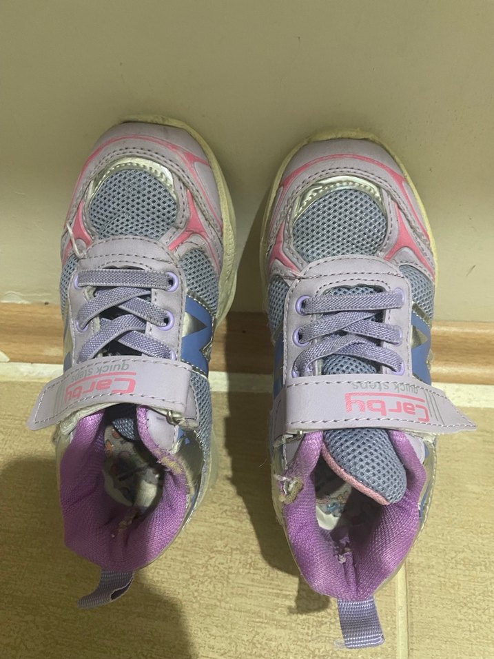 Kızlar için Mor Bağcıklı Cırtlı Sneakers - Görsel 3