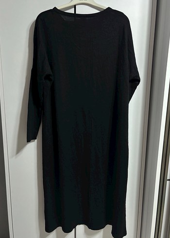 Siyah Uzun Kollu Kadın Uzun hırka - Görsel 4