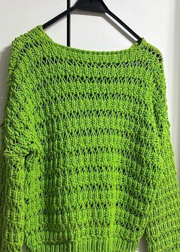 Yeşil Örgü Kadın Kazak - Görsel 4