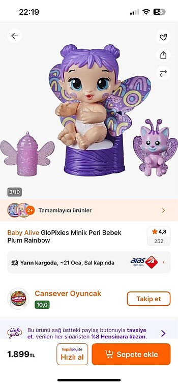 Baby glopıxıes minik peri aqua flutter