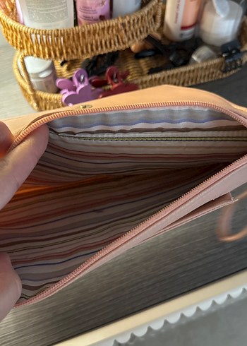 Bej Deri Kadın Portföy Çanta - Görsel 4