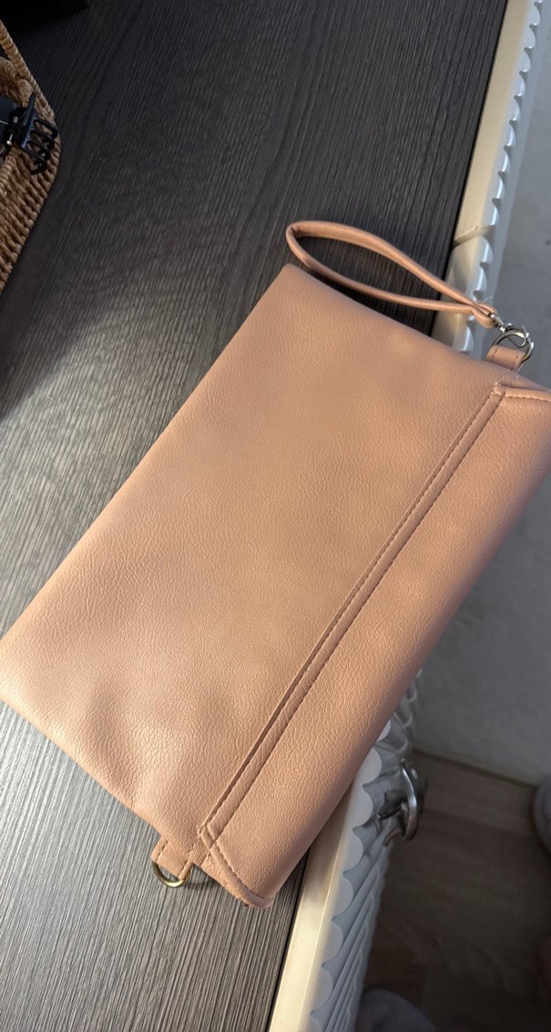 Bej Deri Kadın Portföy Çanta - Görsel 3