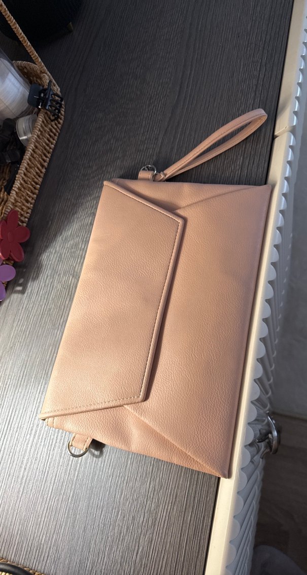 Bej Deri Kadın Portföy Çanta - Görsel 2