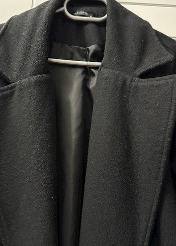 Siyah Uzun Klasik Kaban oversize kesimdir - Görsel 3