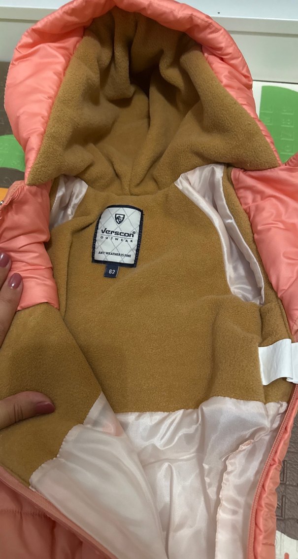 Kız Bebek pudra Kürklü Nakışlı Tulumu - Görsel 3