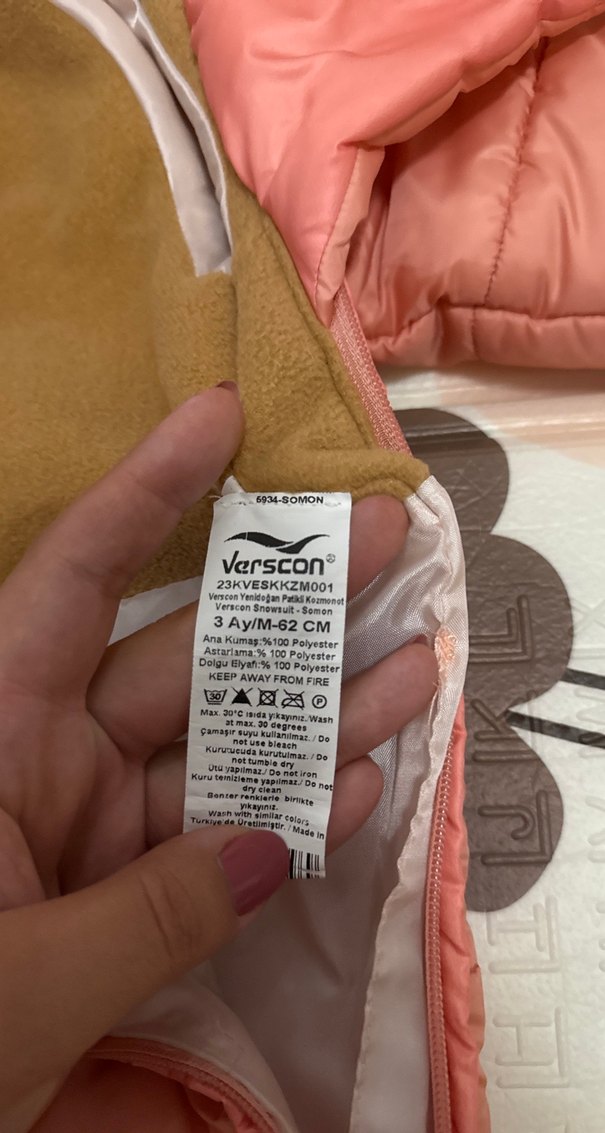 Kız Bebek pudra Kürklü Nakışlı Tulumu - Görsel 4