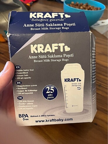 Süt saklama poşeti
