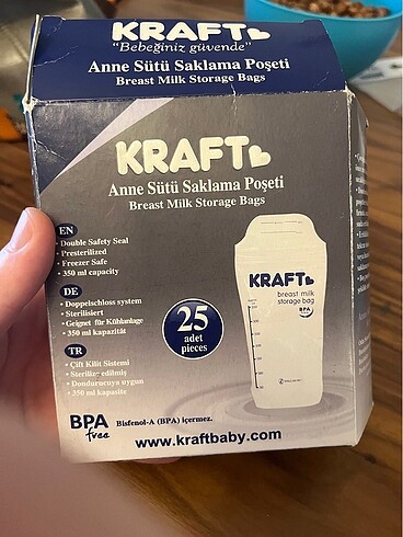 Kraft Süt saklama poşeti