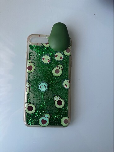 İPhone 8 plus simli sulu avakadolu kılıf
