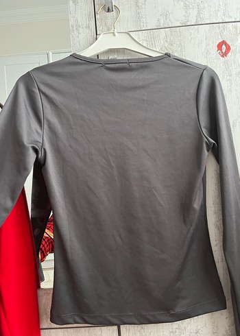 Gri Uzun Kollu Basic Bluz - Görsel 2