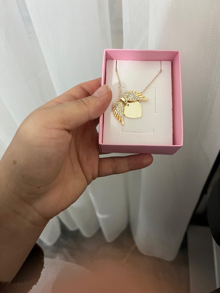 Altın Renk Mini Kanat Kolye - Görsel 2