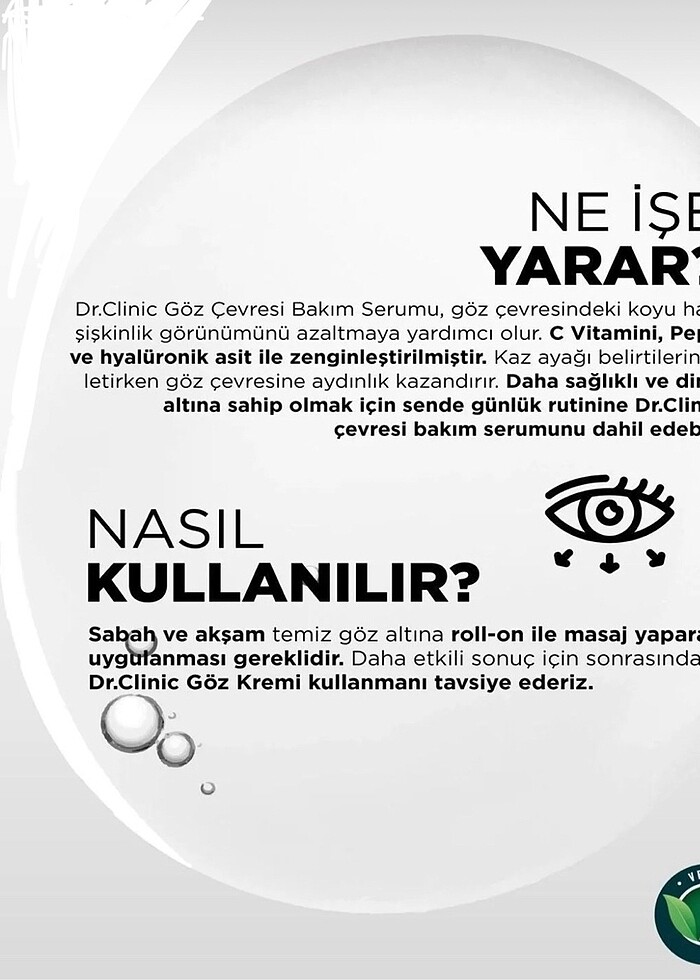 Dr. Clinic Göz Çevresi Bakım Serumu 10 m - Görsel 3