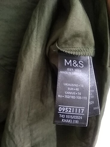 46 Beden haki Renk Marks Spencer kadın haki renkli gomlek