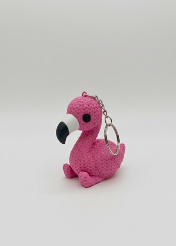 Pembe Flamingo Figürlü Anahtarlık Charm - Görsel 2
