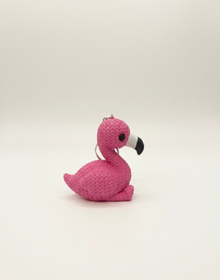 Pembe Flamingo Figürlü Anahtarlık Charm - Görsel 4