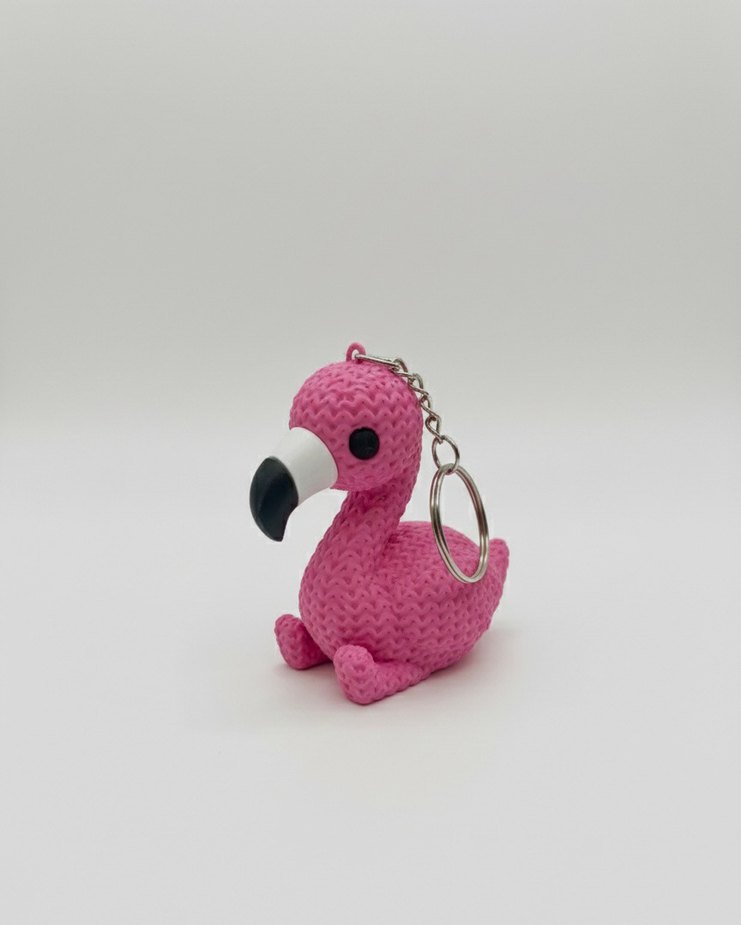 Pembe Flamingo Figürlü Anahtarlık Charm - Görsel 2