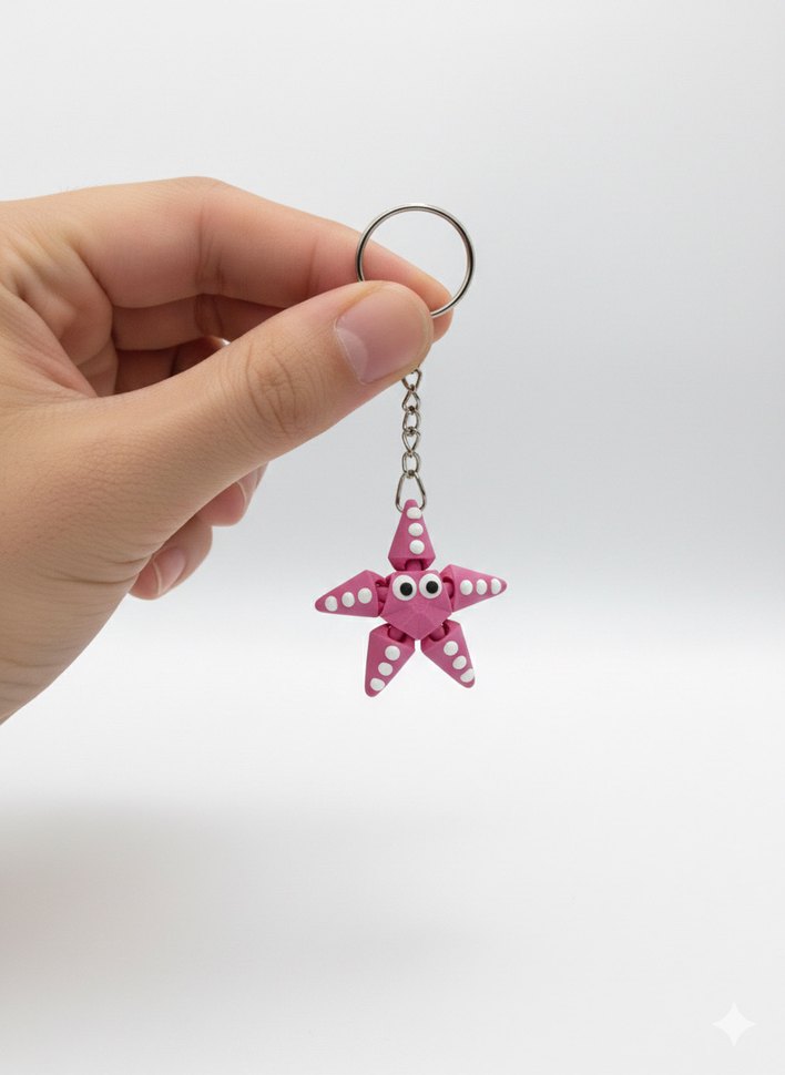 Hareketli Deniz Yıldızı Anahtarlık - Görsel 2