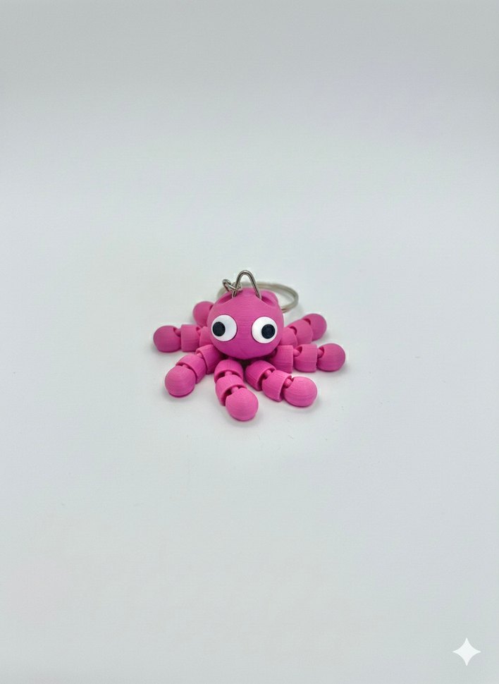 Hareketli kollarıyla Ahtapot Anahtarlık - Görsel 3