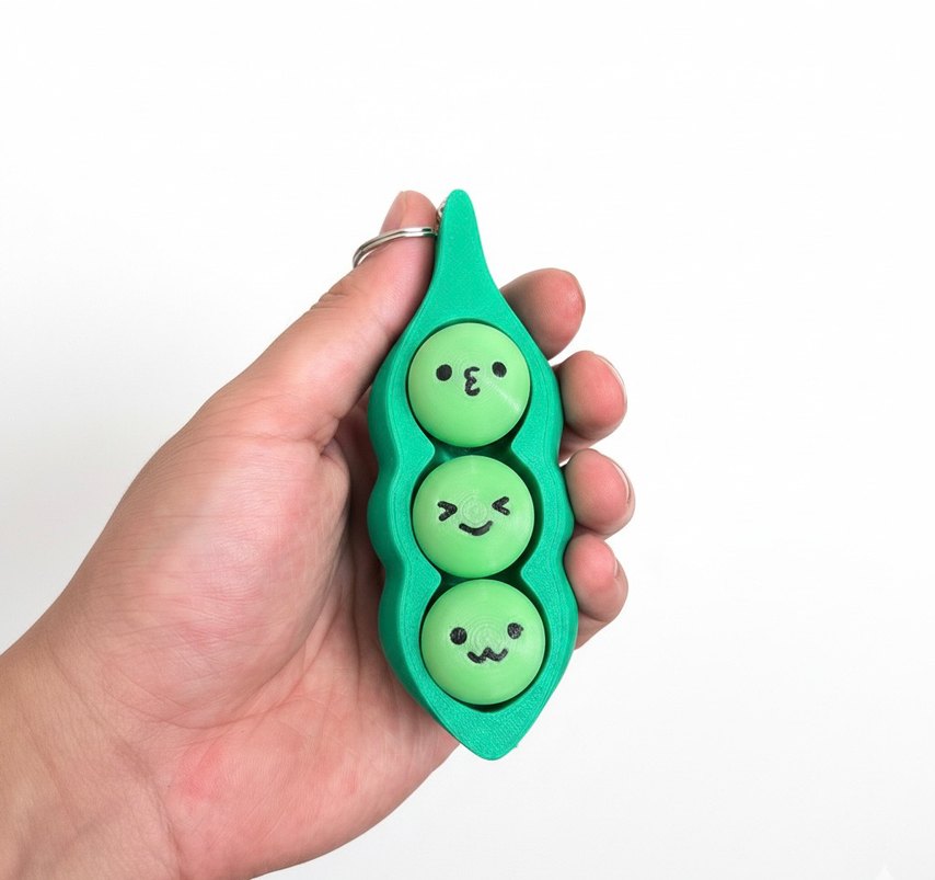 Düğmeli Renkli Bezelye Anahtarlık - Görsel 2