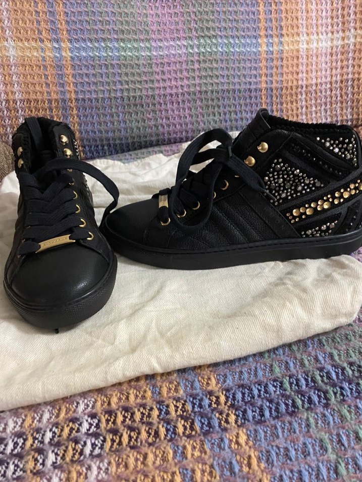 Kız Çocuk Siyah Pul Detaylı Yılan Desenli Spor Ayakkabı - Görsel 3