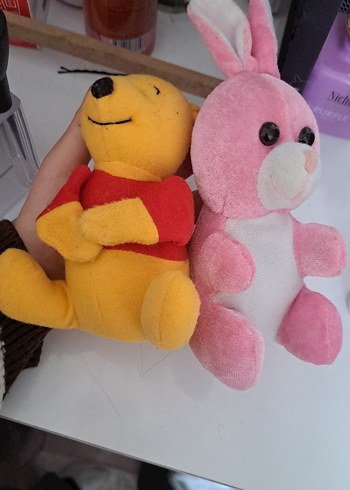 Renkli Peluş Oyuncaklar - Ayı ve Tavşan