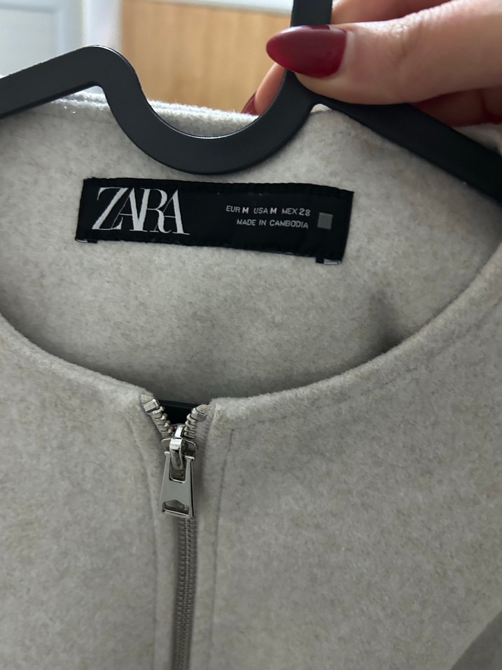 Gri Fermuarlı Kadın Ceket ZARA - Görsel 2