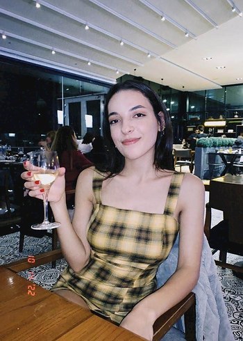 Sarı Ekose Transparan Mini Elbise - Görsel 2