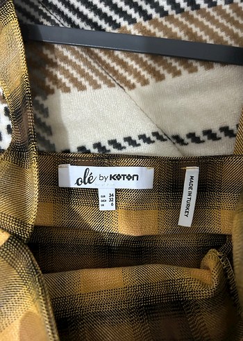 Sarı Ekose Transparan Mini Elbise - Görsel 5