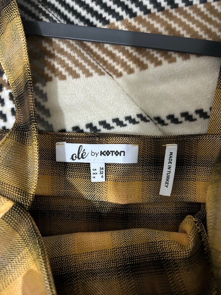 Sarı Ekose Transparan Mini Elbise - Görsel 5