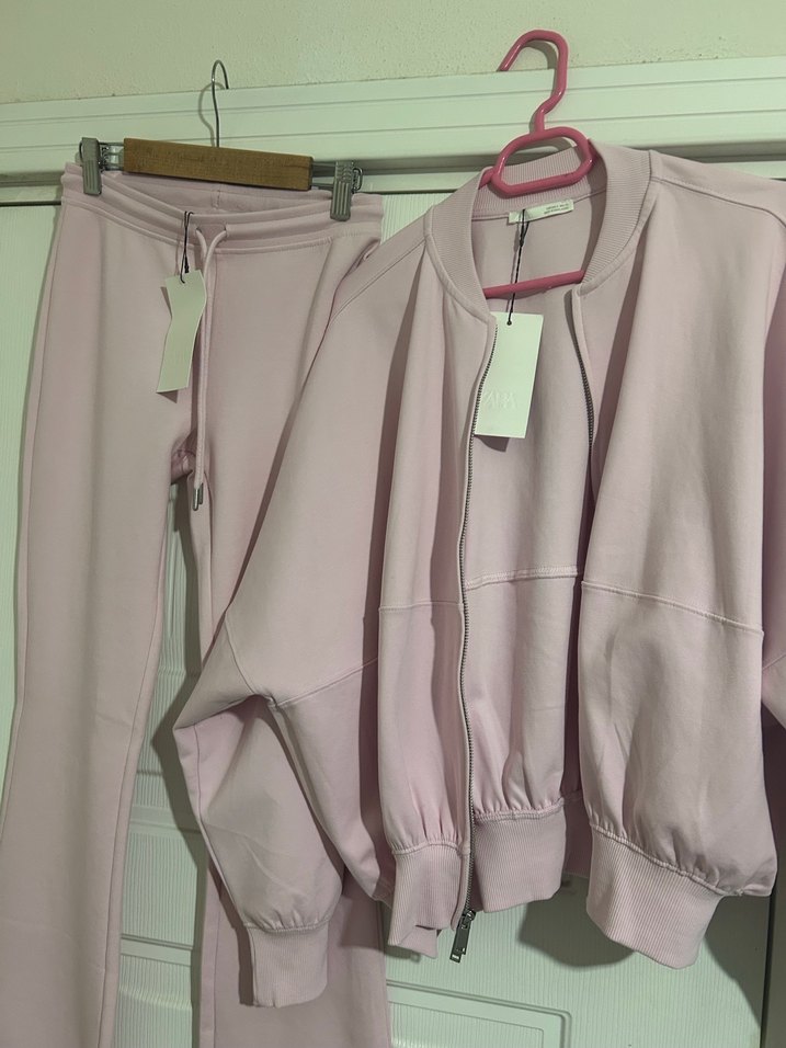 ZARA Pastel Pembe Kadın Eşofman Altı - Görsel 5