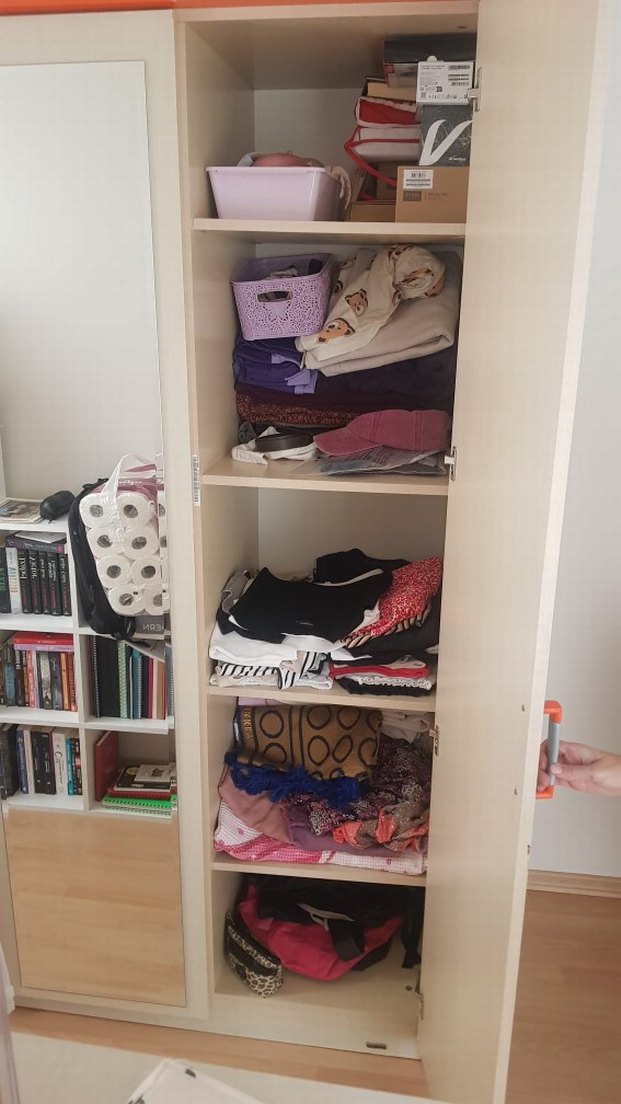 Ayna Kapaklı Turuncu Çocuk Gardırop - Görsel 3