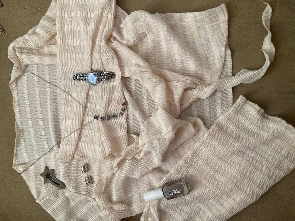 Düğmeli Bej Midi Bohem Keten Bluz - Görsel 2