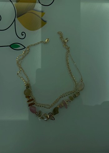 Uzun Zincir Detaylı Bohem Altın Kolye - Görsel 2