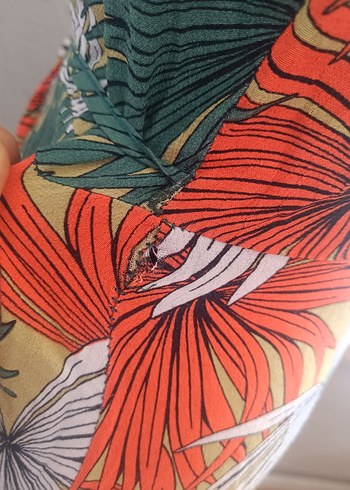 Bohem Çok Renkli Uzun V Yaka pareo - Görsel 4