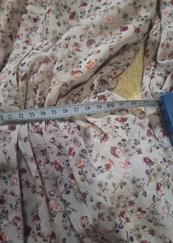 Bohem Uzun Kollu Bej Elbise - Görsel 6